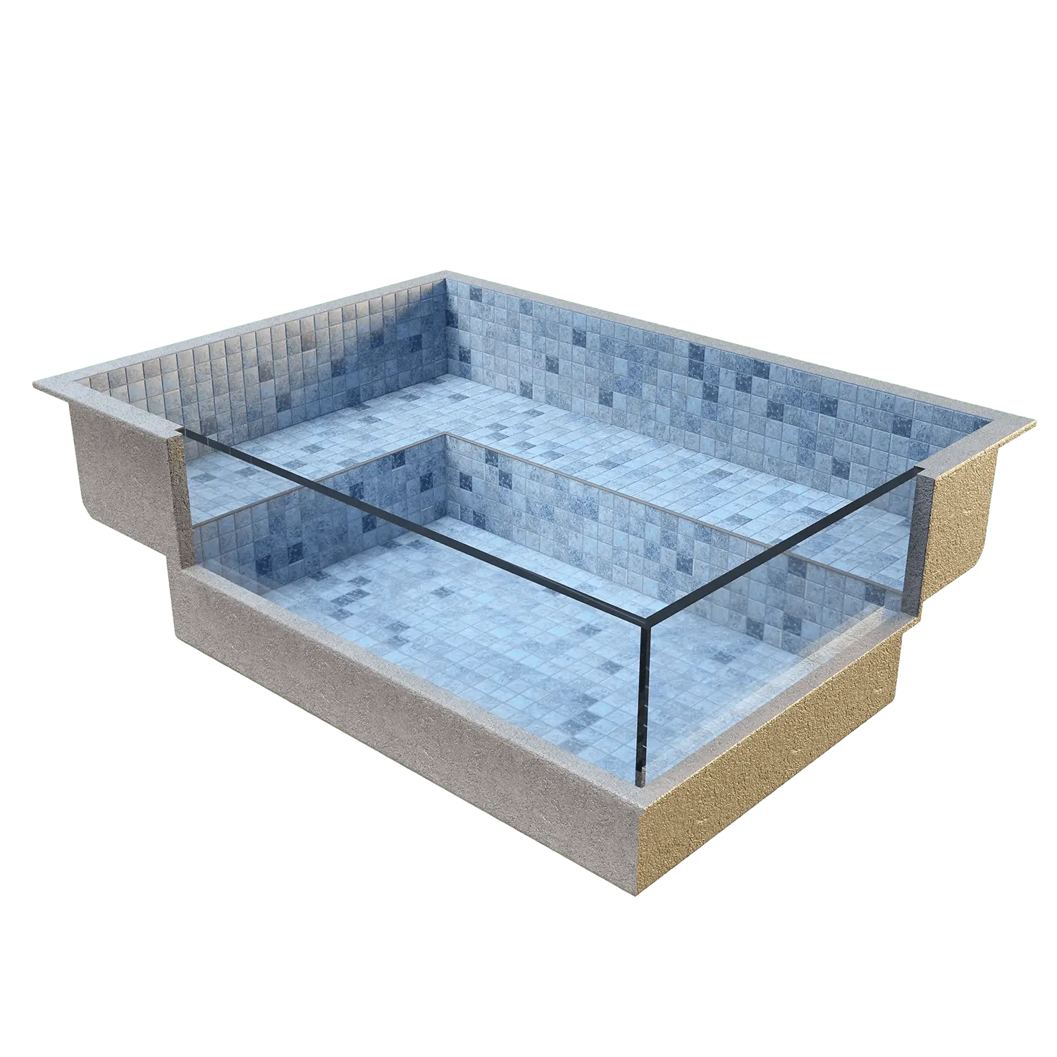 Faenza - tiled spa 2 glass walls papete tile shell - photo