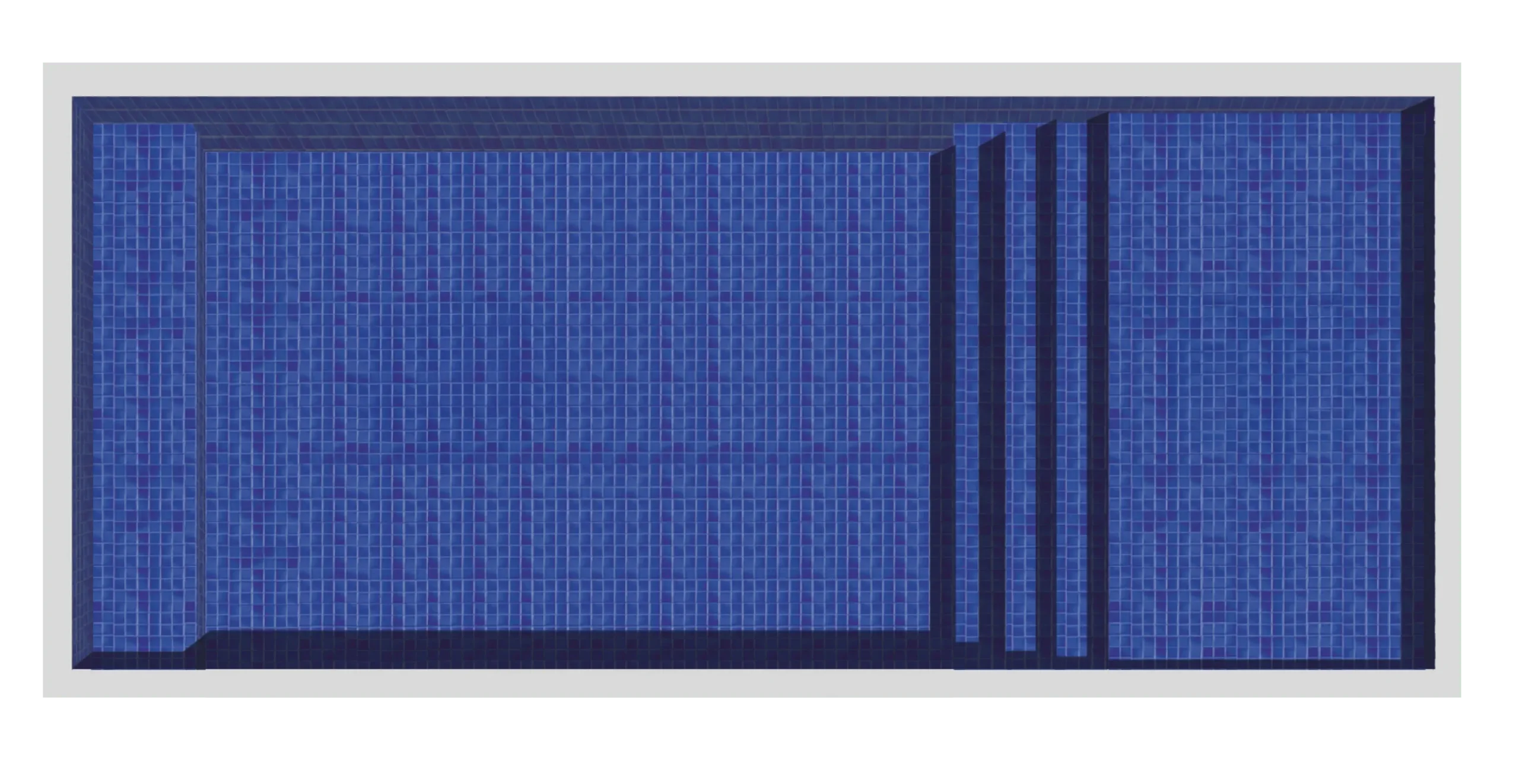 Fes Blue 30-foot tiled pool with tanning ledge - shell photo