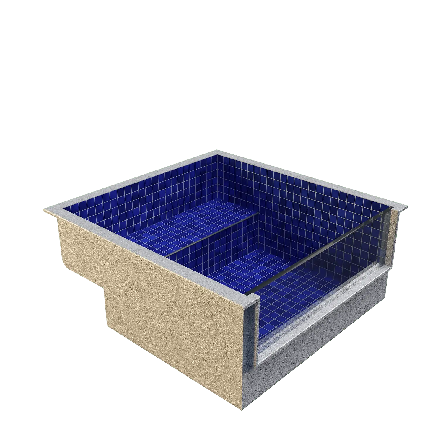 Keramos tiled spa with glass wall - shell photo