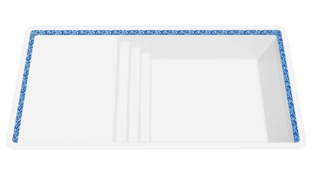 Playa del Carmen - 23 Foot Fiberglass Pool with Tanning Ledge - Shell Image