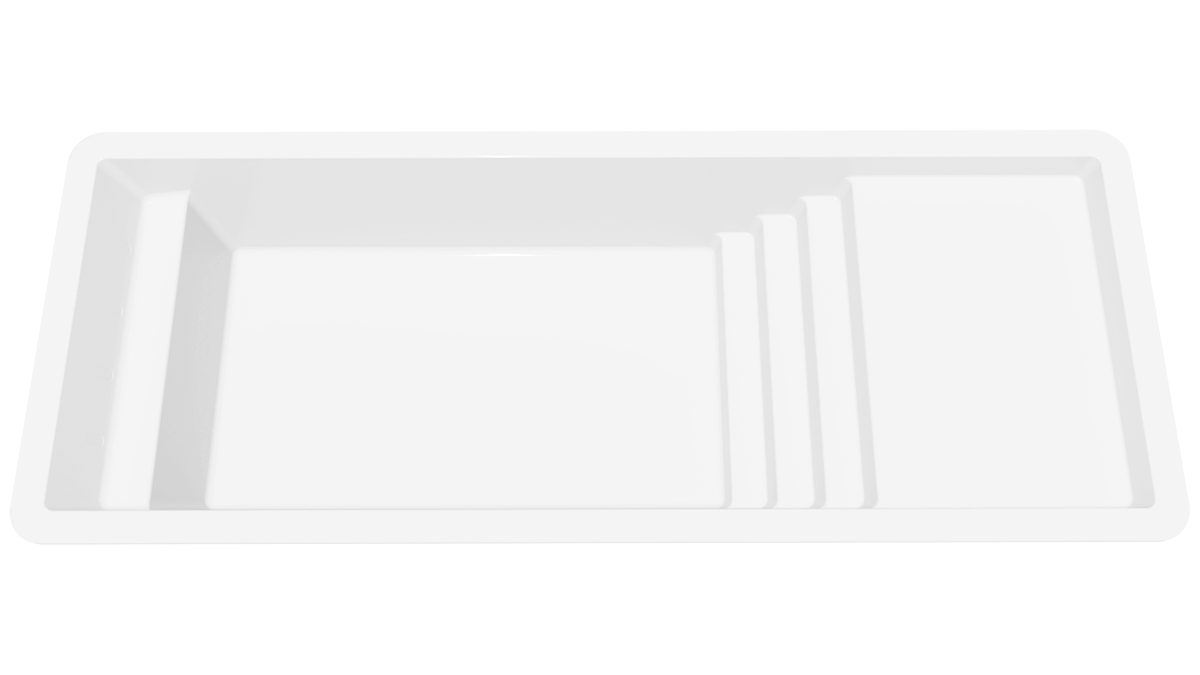 Santa Marta - 30 Foot Fiberglass Pool with Tanning Ledge - Shell Image